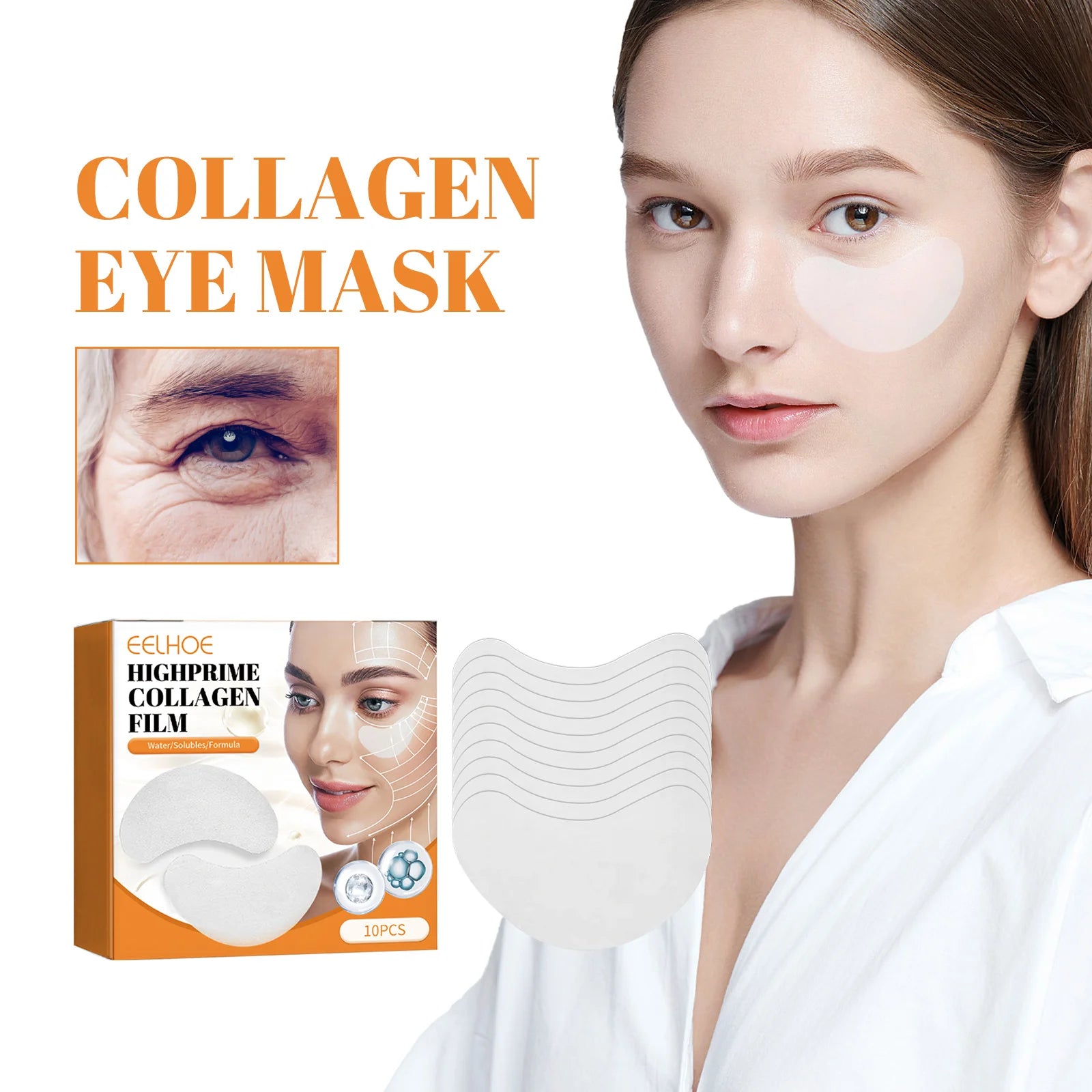 Collagen Eye Patches – Dark Circles & Puffiness (10 Pairs)